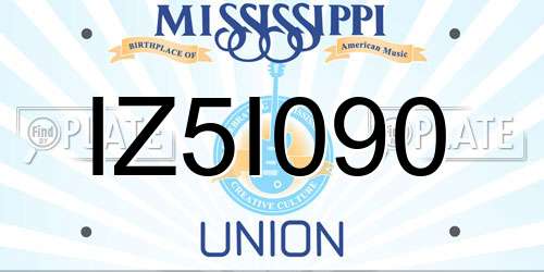 IZ5I090 Mississippi License Plate