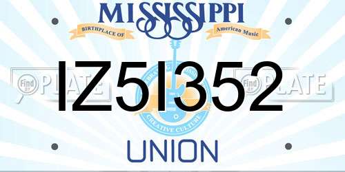 IZ5I352 Mississippi License Plate