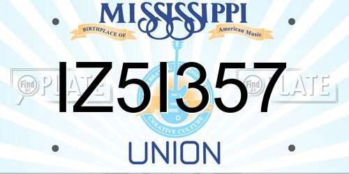 IZ5I357 Mississippi License Plate