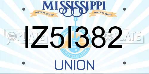 IZ5I382 Mississippi License Plate