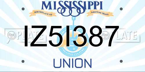 IZ5I387 Mississippi License Plate