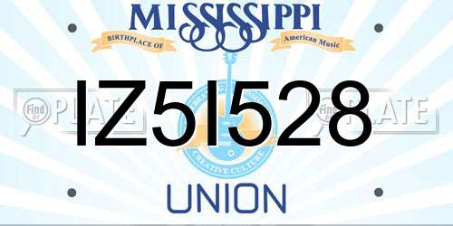 IZ5I528 Mississippi License Plate