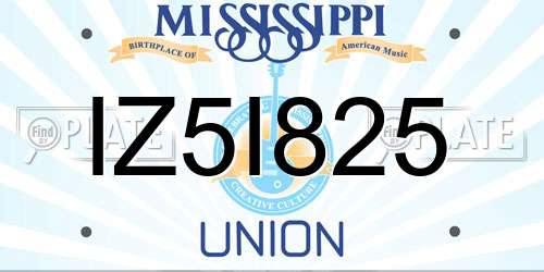 IZ5I825 Mississippi License Plate