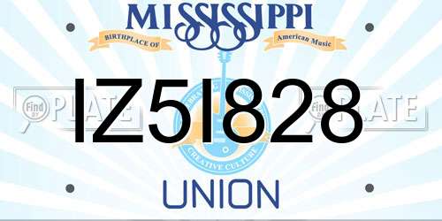IZ5I828 Mississippi License Plate