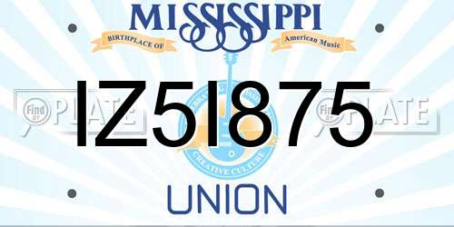 IZ5I875 Mississippi License Plate