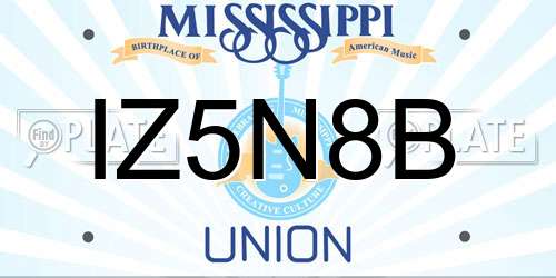 IZ5N8B Mississippi License Plate