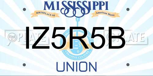 IZ5R5B Mississippi License Plate
