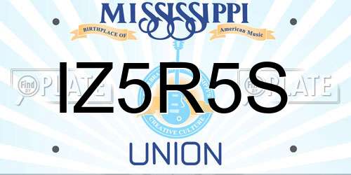 IZ5R5S Mississippi License Plate