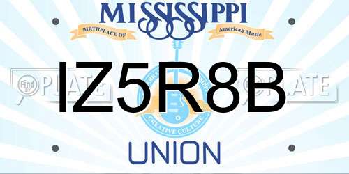 IZ5R8B Mississippi License Plate