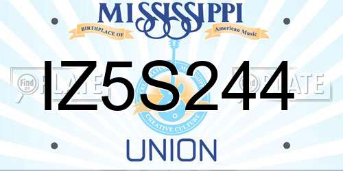 IZ5S244 Mississippi License Plate