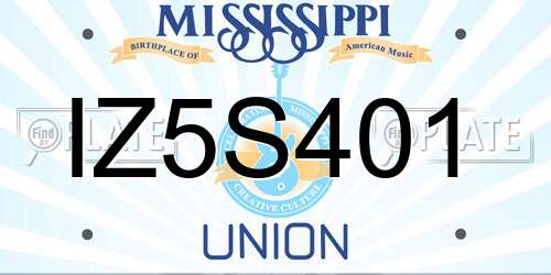 IZ5S401 Mississippi License Plate