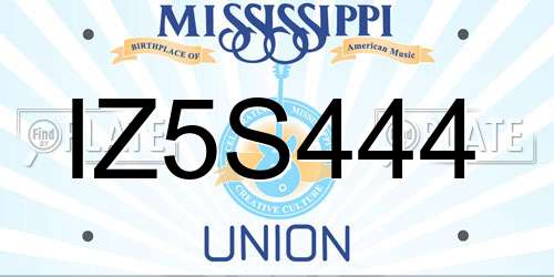 IZ5S444 Mississippi License Plate
