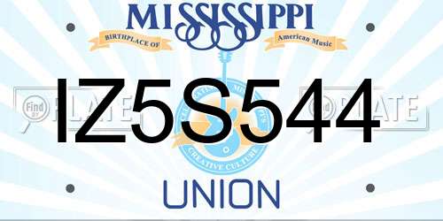 IZ5S544 Mississippi License Plate