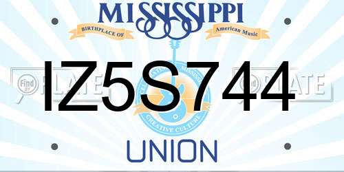IZ5S744 Mississippi License Plate