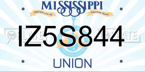 IZ5S844 Mississippi License Plate