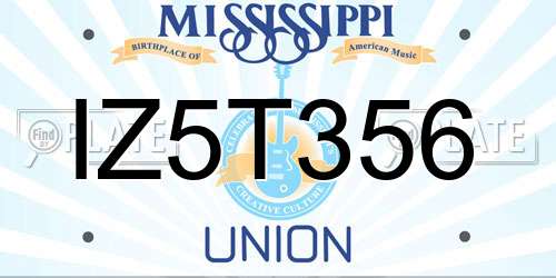 IZ5T356 Mississippi License Plate