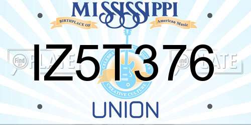 IZ5T376 Mississippi License Plate