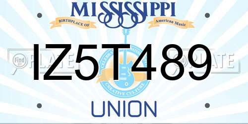 IZ5T489 Mississippi License Plate