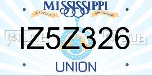 IZ5Z326 Mississippi License Plate