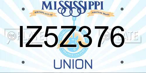 IZ5Z376 Mississippi License Plate