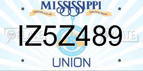 IZ5Z489 Mississippi License Plate