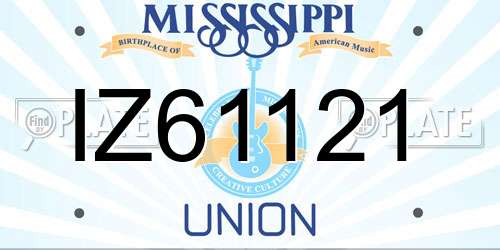 IZ61121 Mississippi License Plate