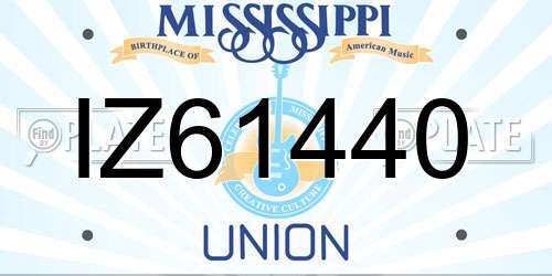 IZ61440 Mississippi License Plate