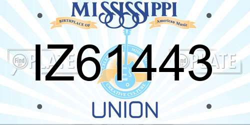IZ61443 Mississippi License Plate