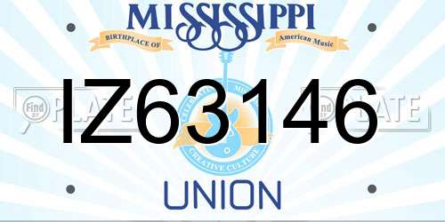 IZ63146 Mississippi License Plate