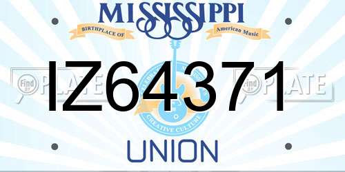 IZ64371 Mississippi License Plate