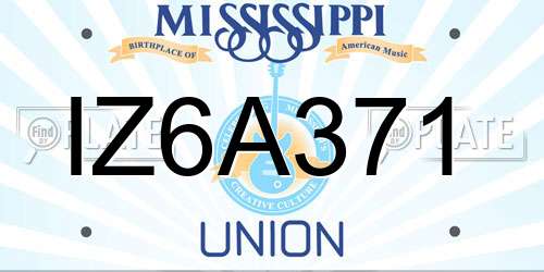 IZ6A371 Mississippi License Plate