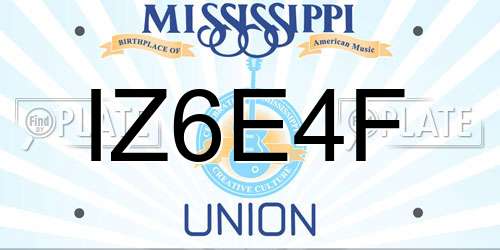 IZ6E4F Mississippi License Plate