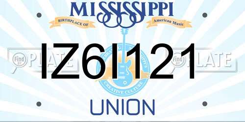 IZ6I121 Mississippi License Plate
