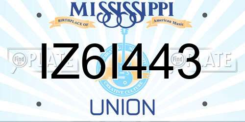 IZ6I443 Mississippi License Plate