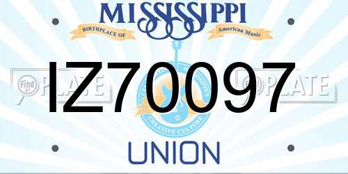 IZ70097 Mississippi License Plate