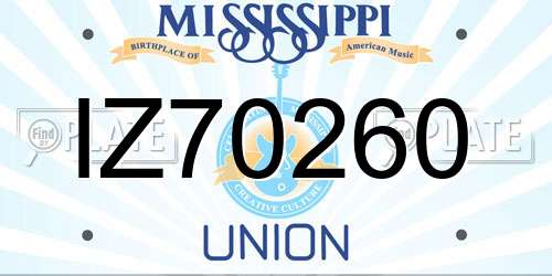IZ70260 Mississippi License Plate
