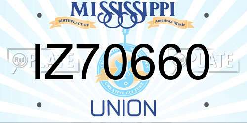 IZ70660 Mississippi License Plate