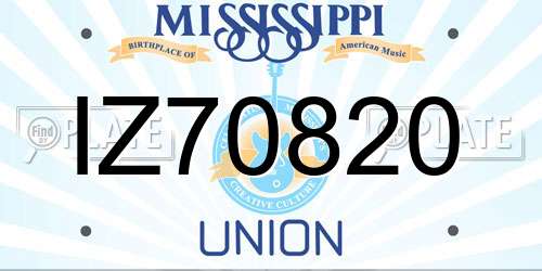 IZ70820 Mississippi License Plate