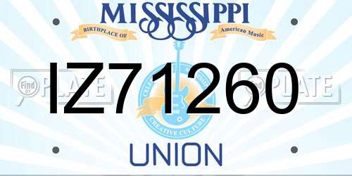 IZ71260 Mississippi License Plate
