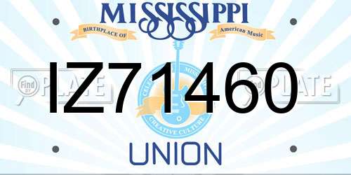 IZ71460 Mississippi License Plate