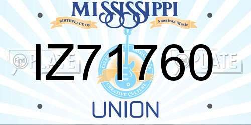IZ71760 Mississippi License Plate