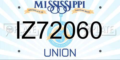 IZ72060 Mississippi License Plate