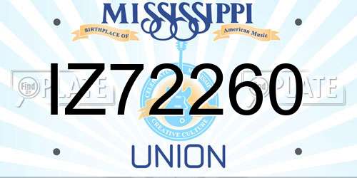IZ72260 Mississippi License Plate
