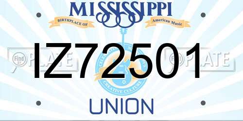 IZ72501 Mississippi License Plate