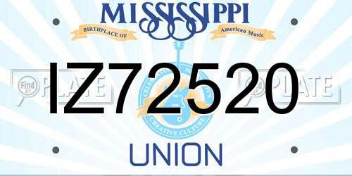 IZ72520 Mississippi License Plate