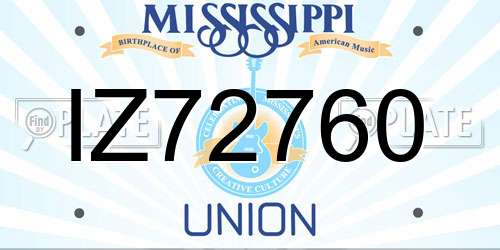 IZ72760 Mississippi License Plate