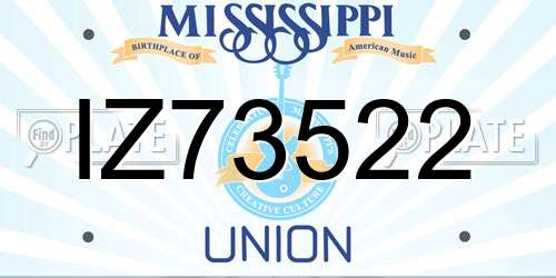 IZ73522 Mississippi License Plate