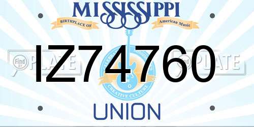 IZ74760 Mississippi License Plate