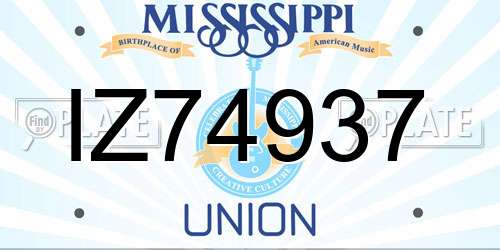 IZ74937 Mississippi License Plate