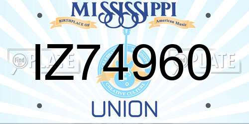 IZ74960 Mississippi License Plate